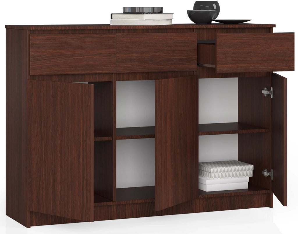 Cassettiera AKORD K140 Wengé 138 cm 3 ante 3 cassetti 138x40x99 cm