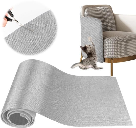 Matto di protezione per gatti, 200 * 40 cm, con adesivo self-adesivo, matto di protezione per gatti tagliabile in DIY, protezione per gatti contro la scala, matto di protezione per gatti per la parete, palo di scalata per gatti in DIY (grigio chiaro)