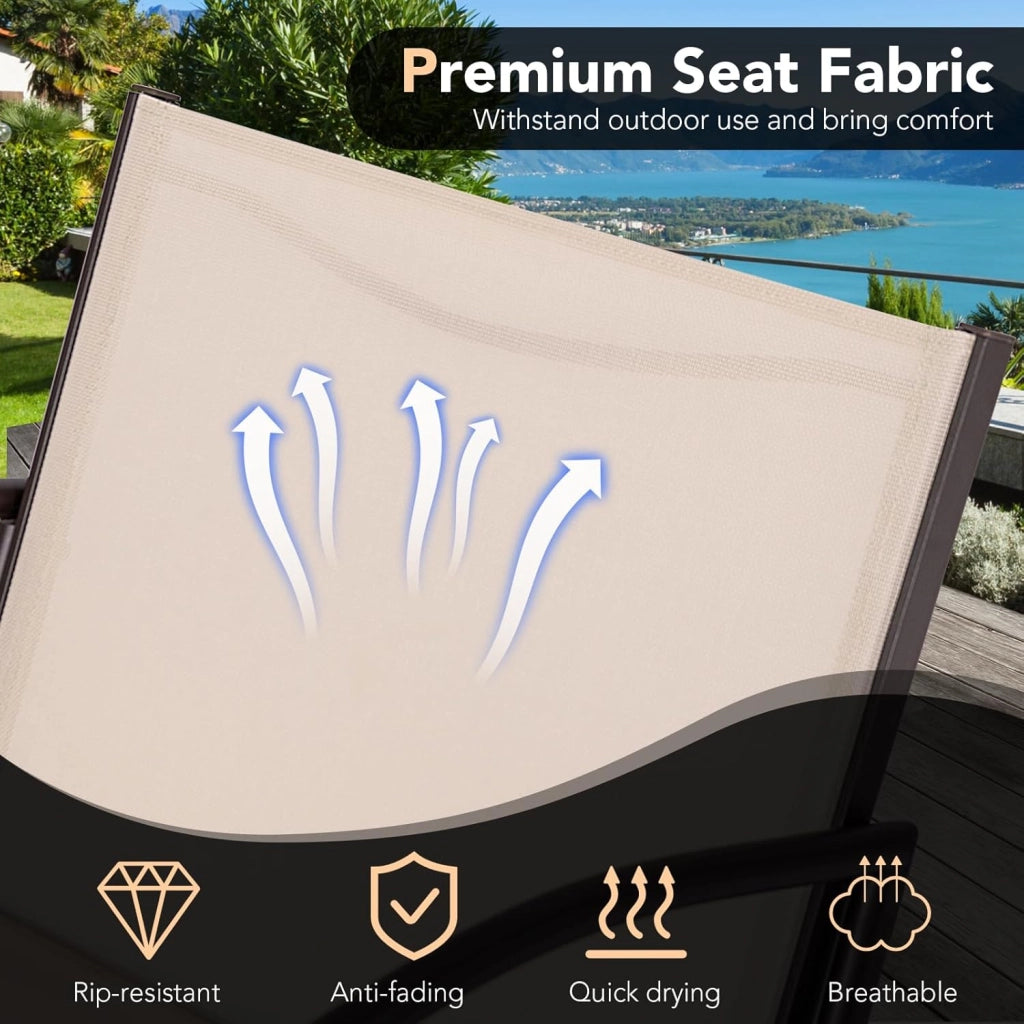 Set di 3 mobili da giardino per balconi, piccoli balconi, set da 2 sedie, 1 tavolo, mobili da balcone per 2 persone, ampia superficie di seduta, per esterni, set da giardino resistente alle