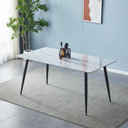 Tavolo rettangolare 140x80 effetto marmo bianco