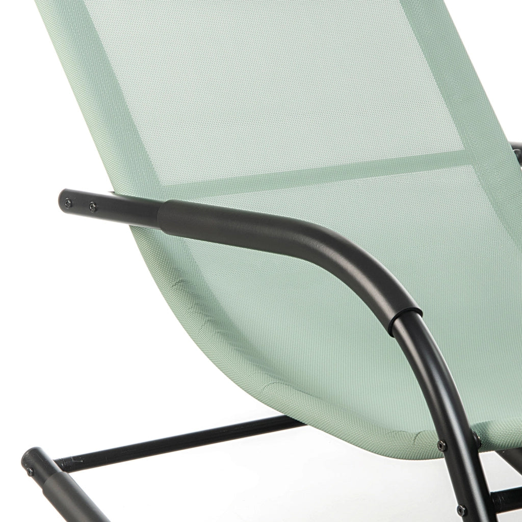 Sedia Sdraio a Dondolo da Giardino Rocking Sky 147,5x62x89 cm in Textilene Verde