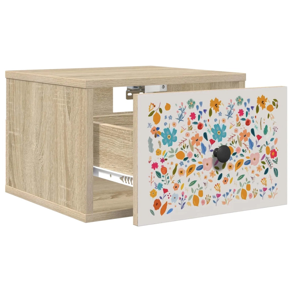 Mobiletto da comodino a parete MAINZ 2 pz Rovere Sonoma 8007490