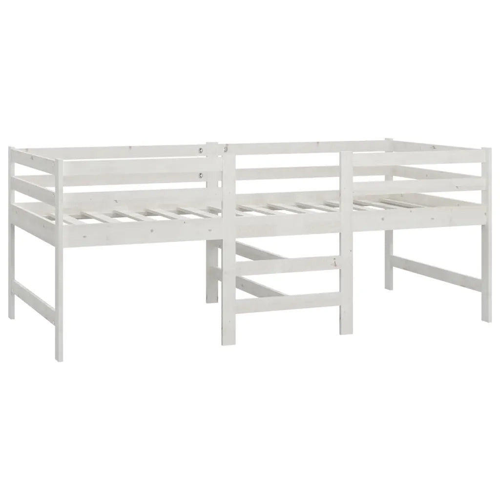 Letto singolo | Letto per adulti | Giroletto senza Materasso Bianco 90x200 cm Legno Massello Pino