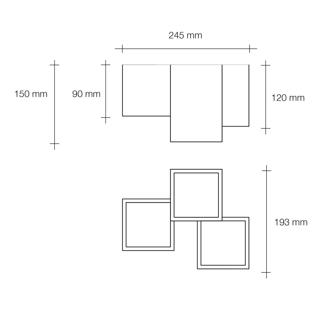 HERAEA lampada da soffitto a 3 Luci in gesso bianco attacco GU10 19x24cm