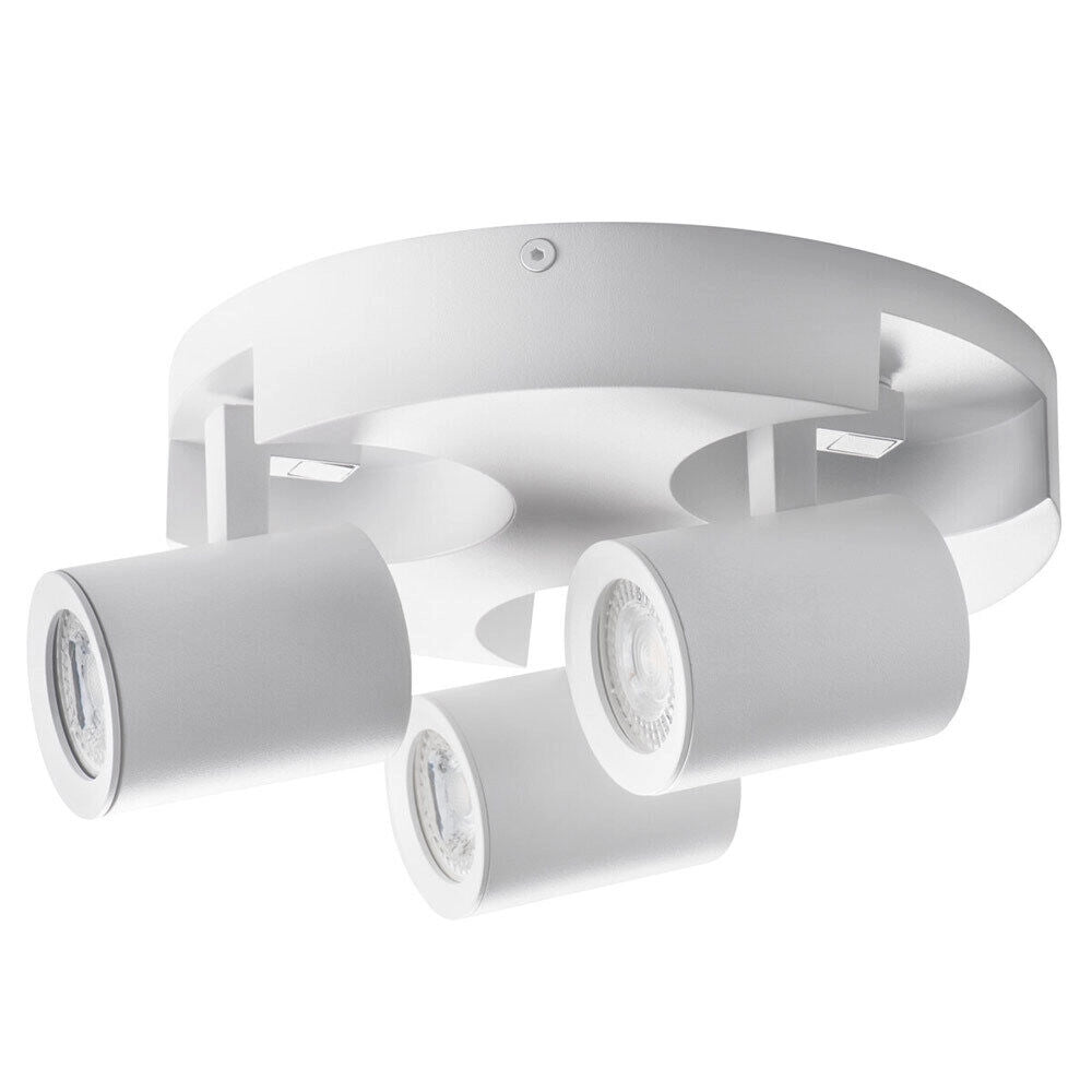 Plafoniera lampada da soffitto Rotonda bianca faretto direzionabile e attacco per lampade GU10 ad 3 diffusorI