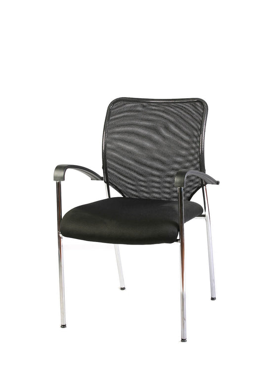 Sedia Attesa da Ufficio Nera Cromata in Tessuto Traspirante Tosini W 1008G K