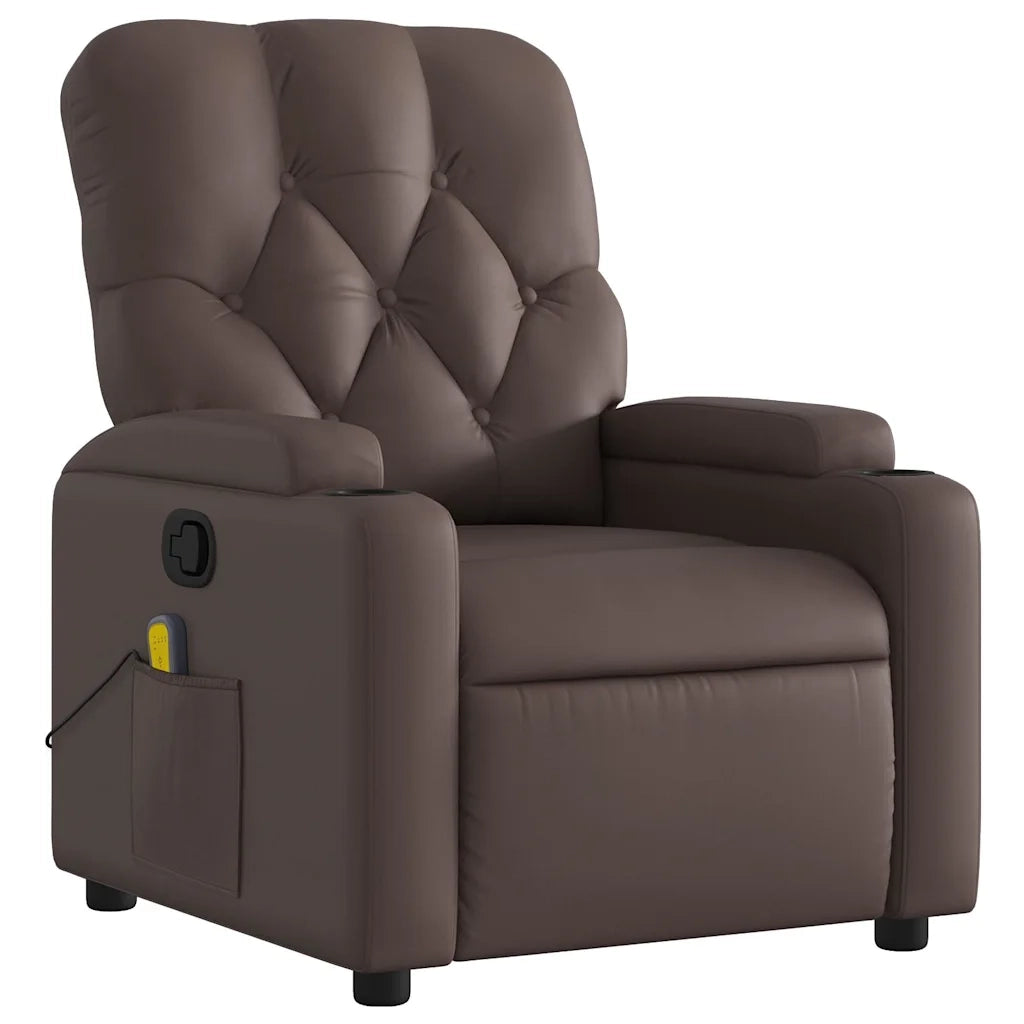 Divano Sedia-Poltrona Massaggiante Reclinabile marrone in Similpelle 712884
