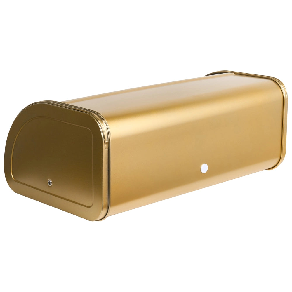 Contenitore per il pane in acciaio inossidabile dorato 45 x 26 x 17 cm Decorativo con coperchio a rotolo Cucina moderna
