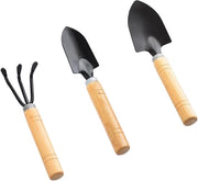 Kit di giardinaggio - 3 pezzi - set di attrezzi per giardini interni - pala da giardino miniatura - zappatrice - vanga per attrezzi da giardino