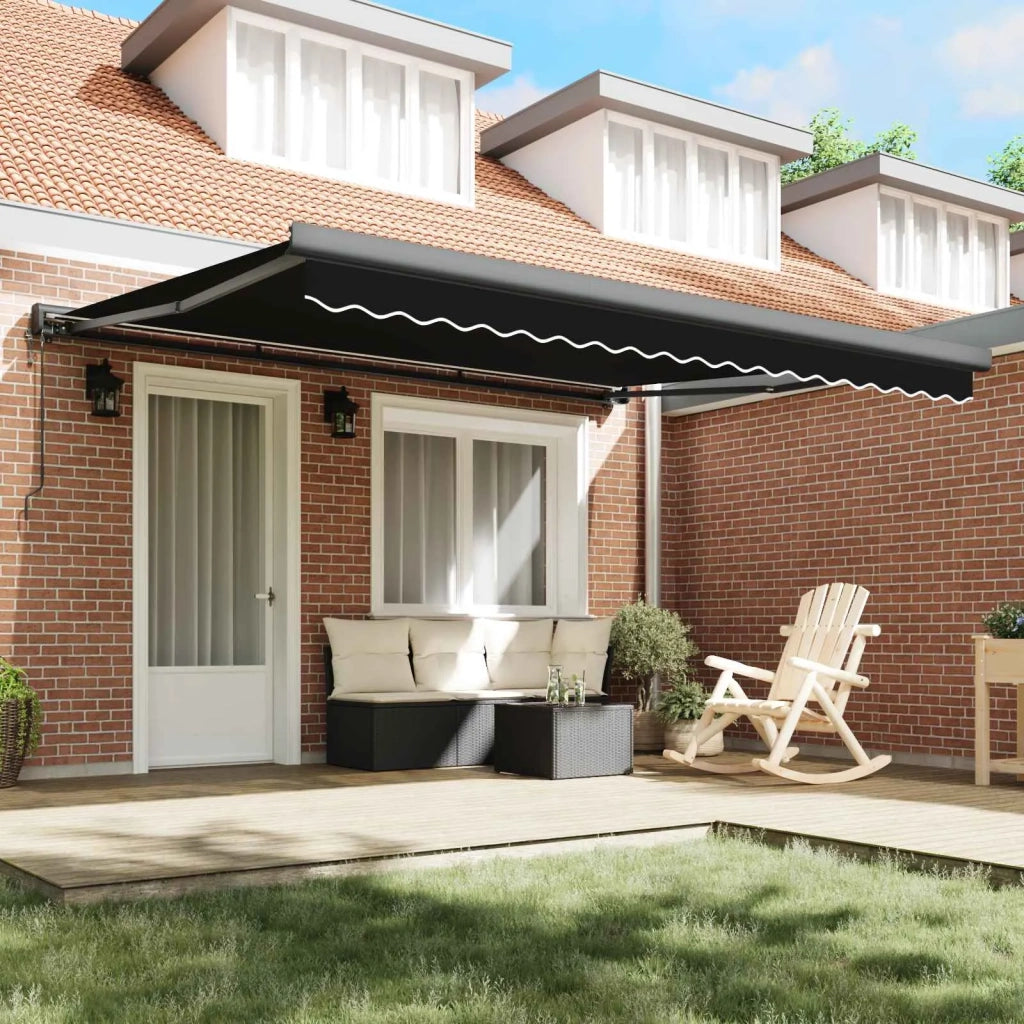 Tenda da Sole Nero 400 × 300 cm Poliestere e Alluminio 3330604