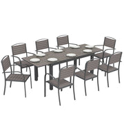 Tavolo da giardino allungabile per 8 persone ¨C zephmum ¨C grigio, alluminio, 150-225 cm