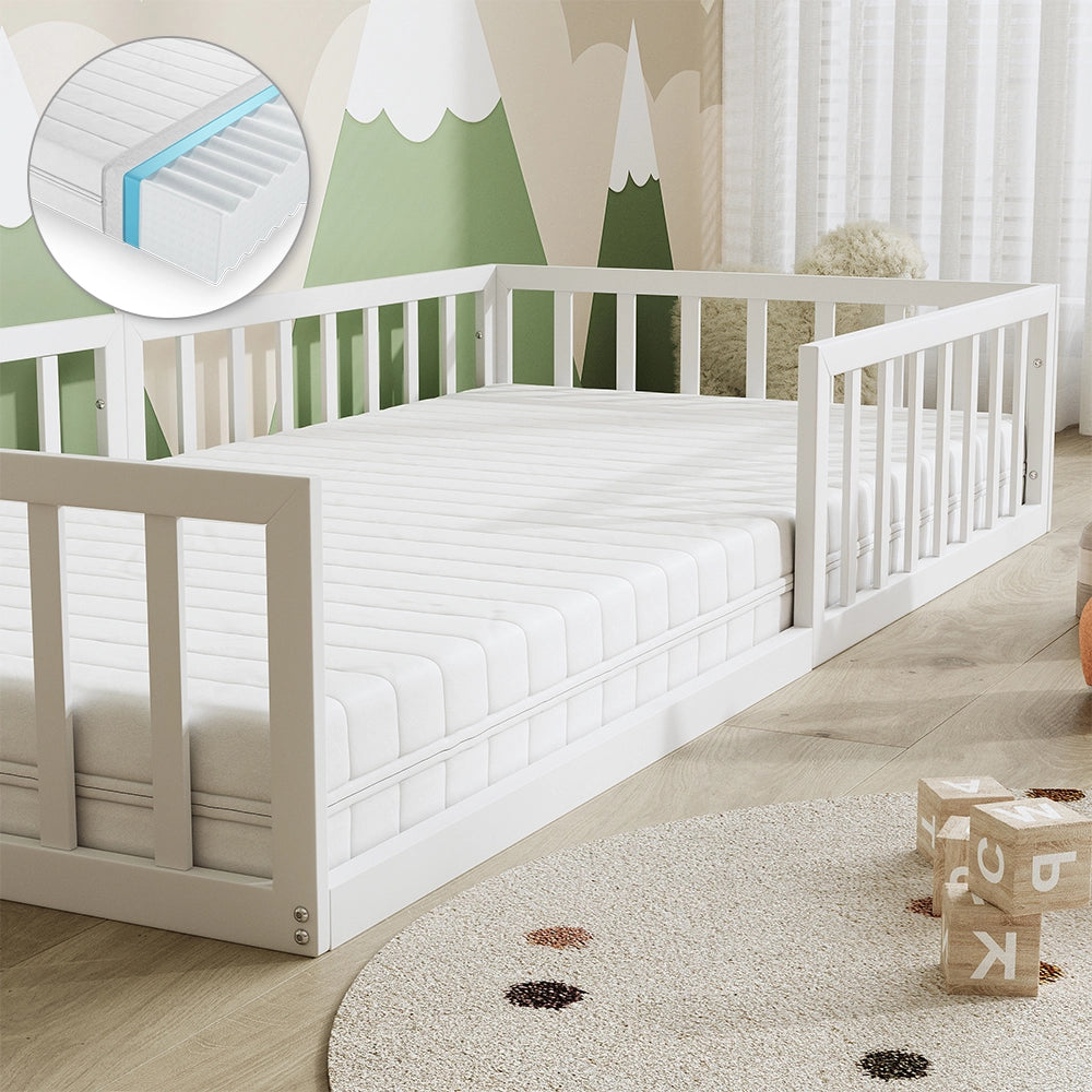 Vitalispa Letto per bambini Bianco 90x200 con materasso