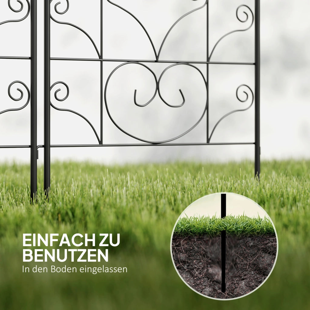 Griglia per piante rampicanti in metallo 2 pezzi ¨C zephmum ¨C nero 50x120 cm