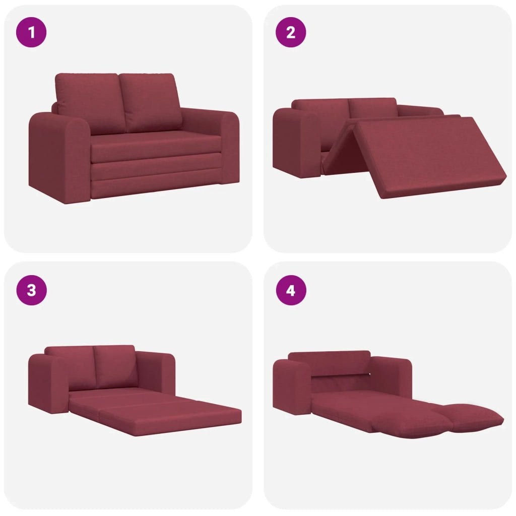 Divano letto 60cm Rosso Vino Tessuto 4106676