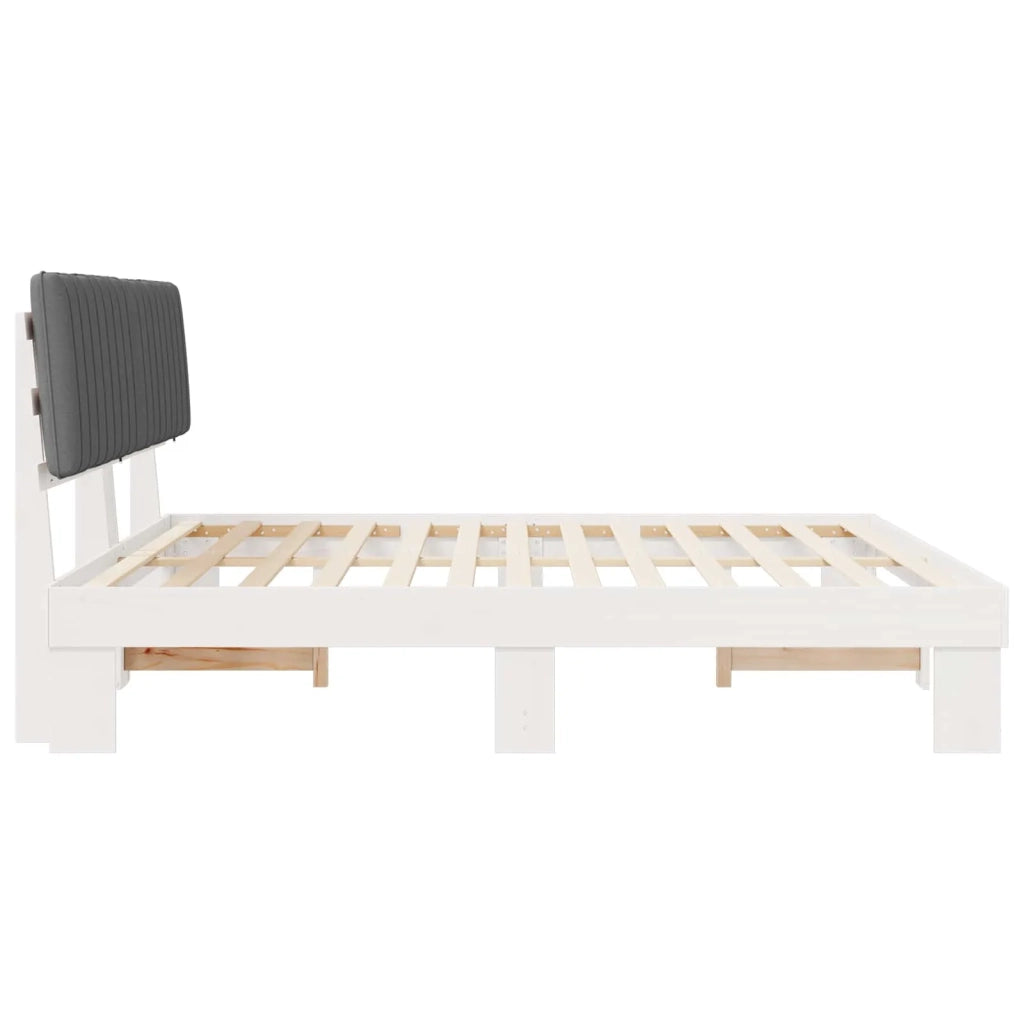 Letto con Testiera Rivestita Grigio chiaro 200 x 200 cm 3398098