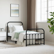Giroletto con Testiera e Pediera-Struttura Letto Metallo Nero 90x190 cm 415564