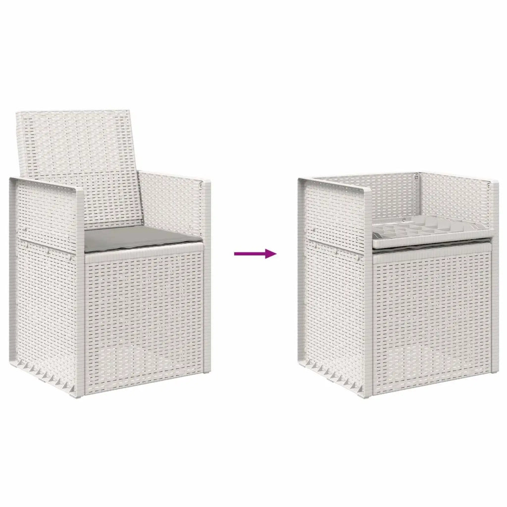Sedie da pranzo da giardino 2 pcs Bianco e Grigio Chiaro PP