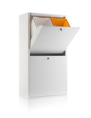 Mobile per la raccolta differenziata EMI – 4 scomparti (80 L), bianco, design moderno e funzionale