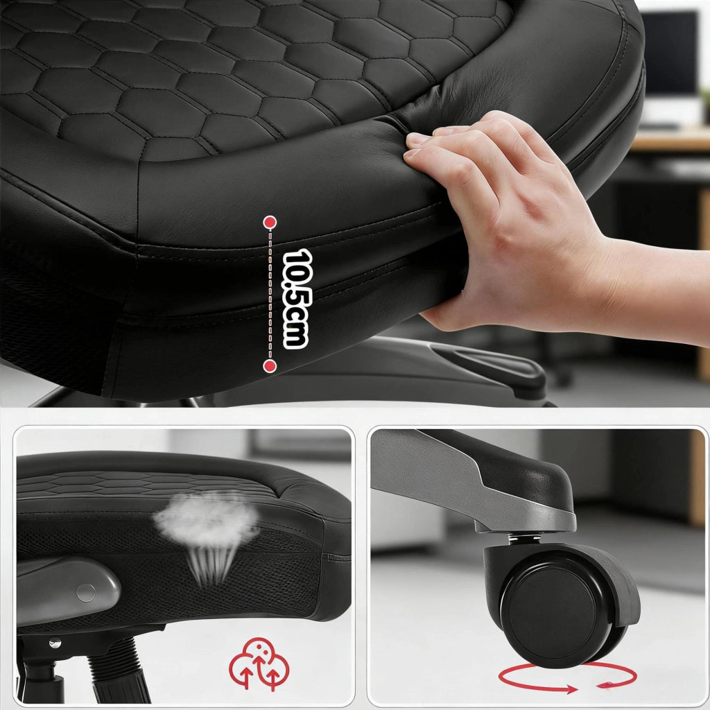 Sedia direzionale ergonomica con schienale alto e braccioli ribaltabili