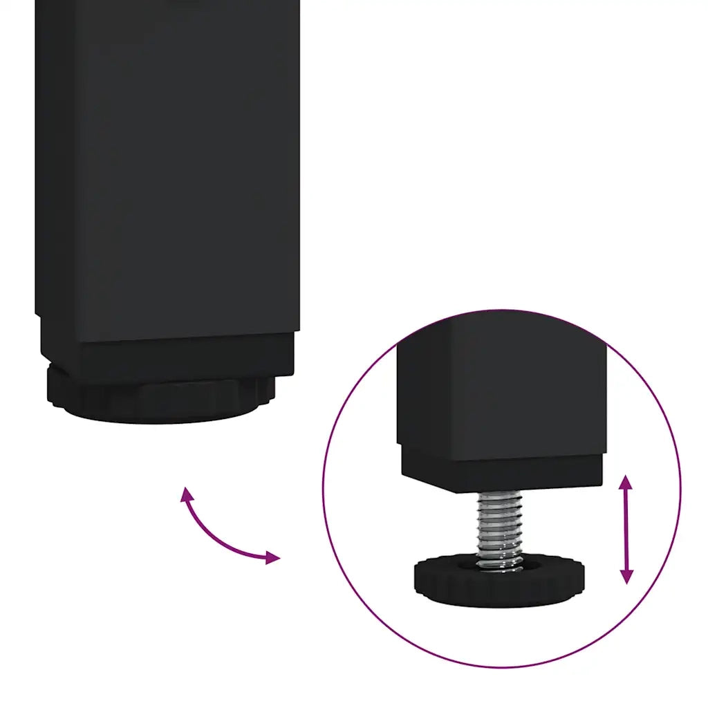 Cesto della Biancheria 2 Scomparti con Ripiano in Rovere Nero CFW4174460