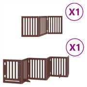 Cancello Cani Porta Pieghevole Marrone 9 Pannelli 450cm Pioppo CFW1883563
