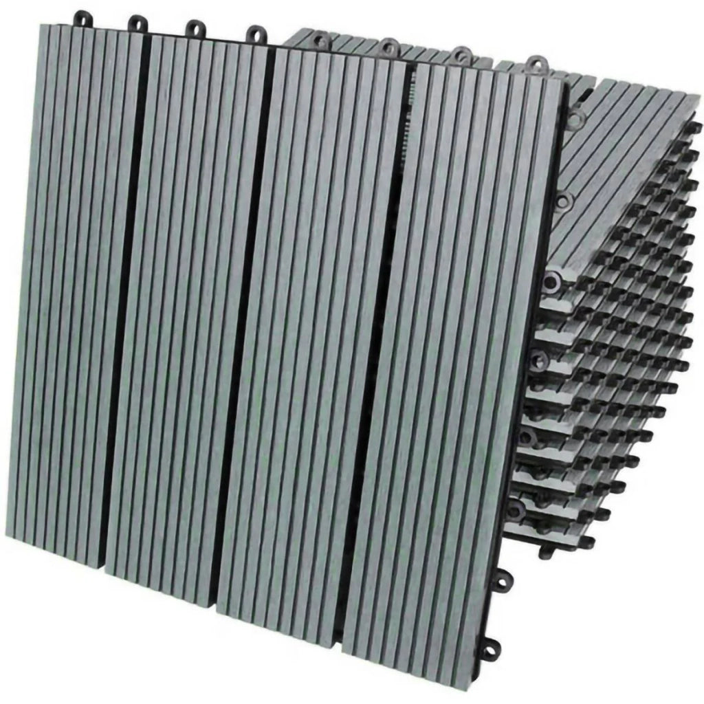 99 x Piastrelle per Pavimenti WPC Esterni 30x30cm 9m2 - Grigio