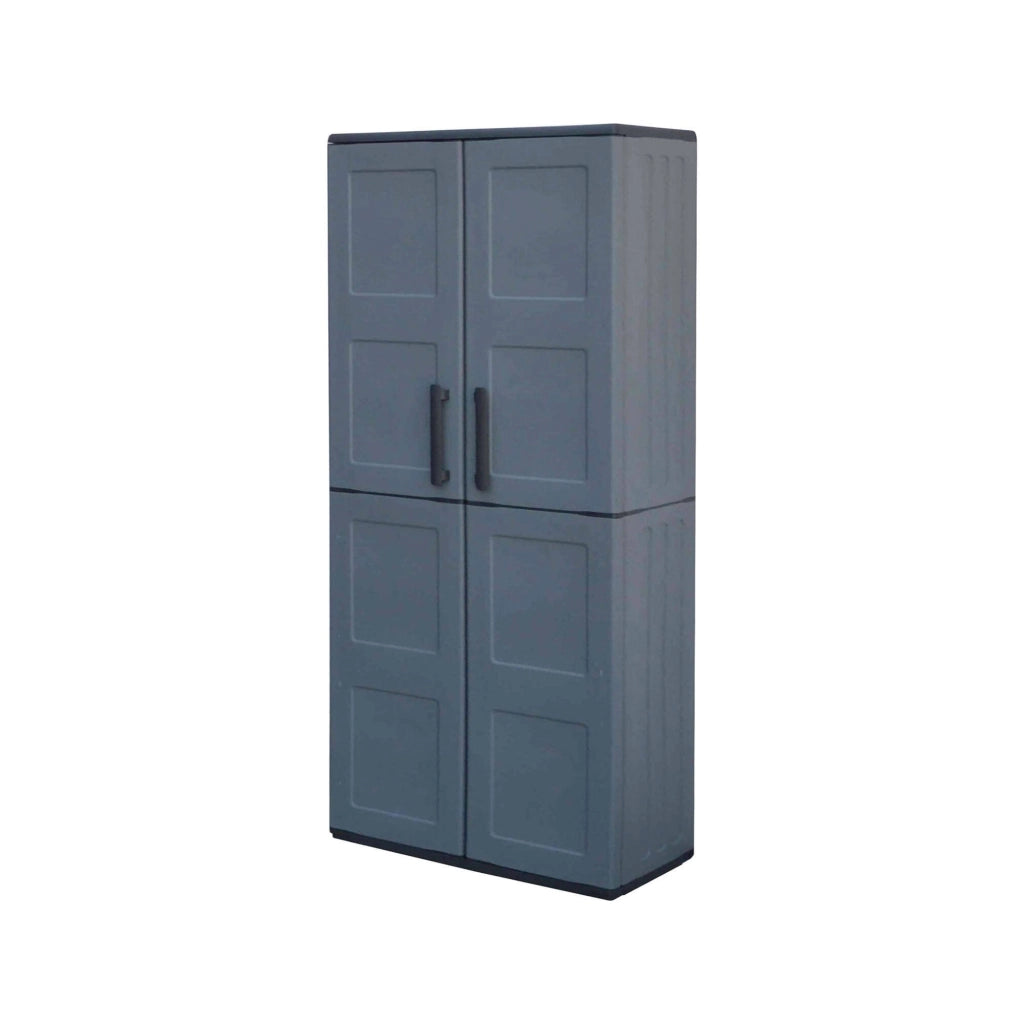 Mobile da Giardino Akina, Armadio da Esterno 3 Ripiani Made in Italy, 37x68x163h cm Grigio