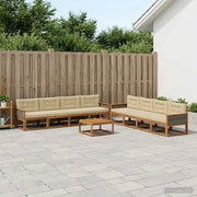 Set di divani da esterno con cuscino 9 pcs Naturale e Beige 3382441