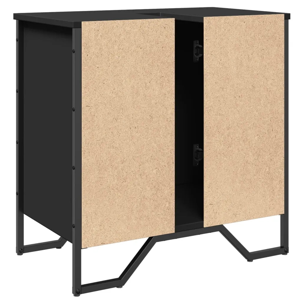 Mobile Lavabo Bagno-Armadietto da bagno Nero 60x35x60 cm in Truciolato