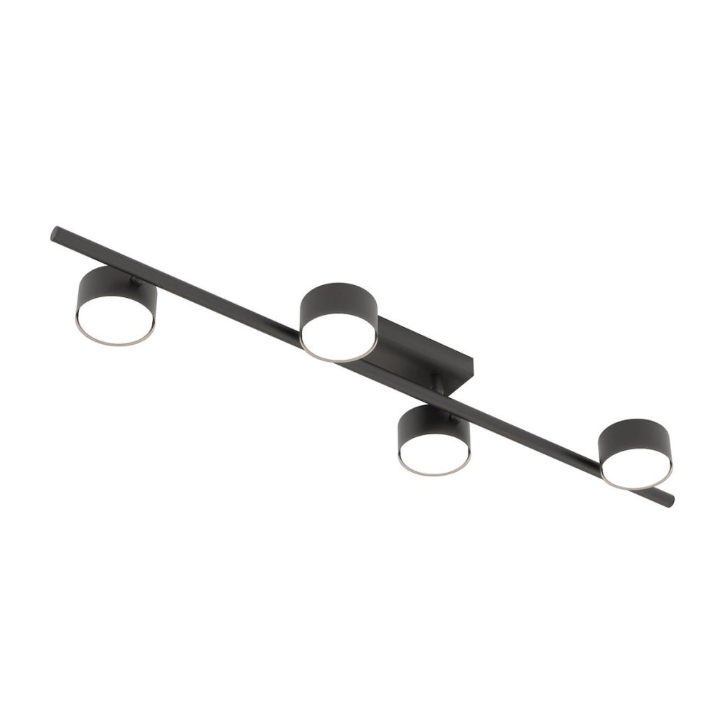 Lampada da soffitto BET 4 in acciaio nero opaco