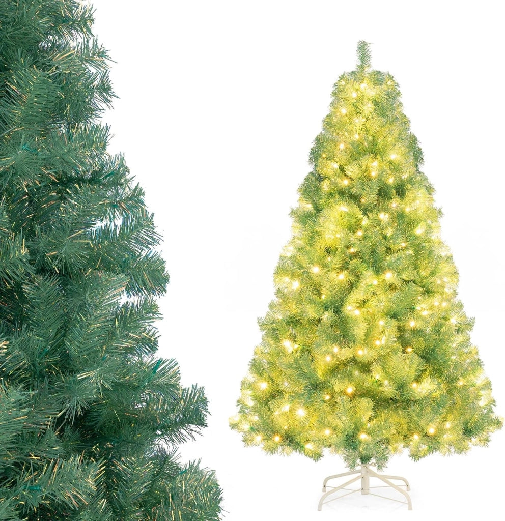 Albero di Natale Artificiale 180/225 cm, Albero di Natale con 250/550 Luci LED e 688/1300 Punte di Rami, Christmas Tree con 8 Modalità di Illuminazione, per Casa, Ufficio (Verde, 225 cm)