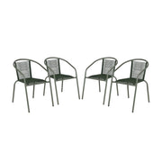 Set 4 poltrone da giardino in resina naturale, verde kaki