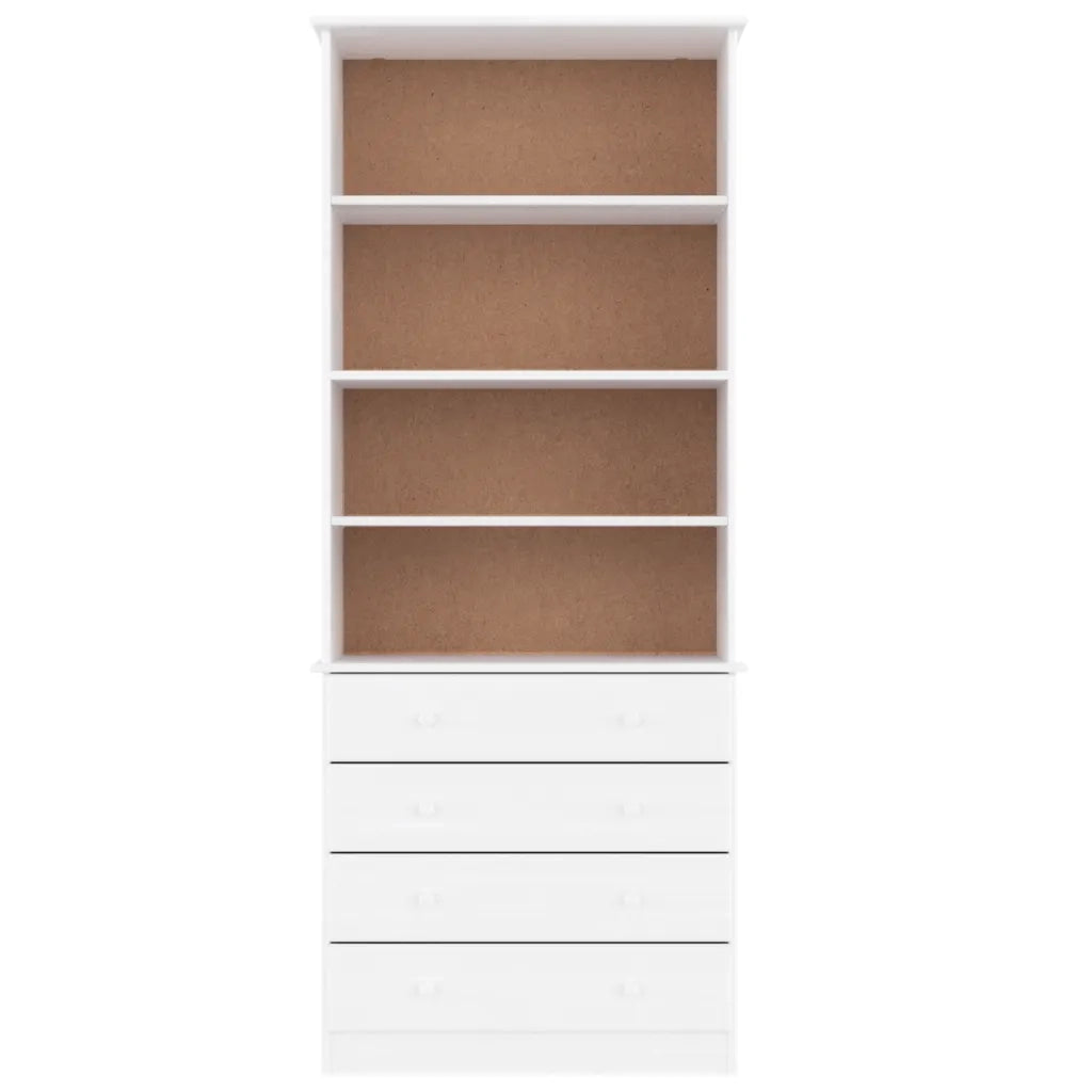 Libreria con Cassetti ALTA Bianca 77x35x186,5 cm Massello Pinocod mxl 129774