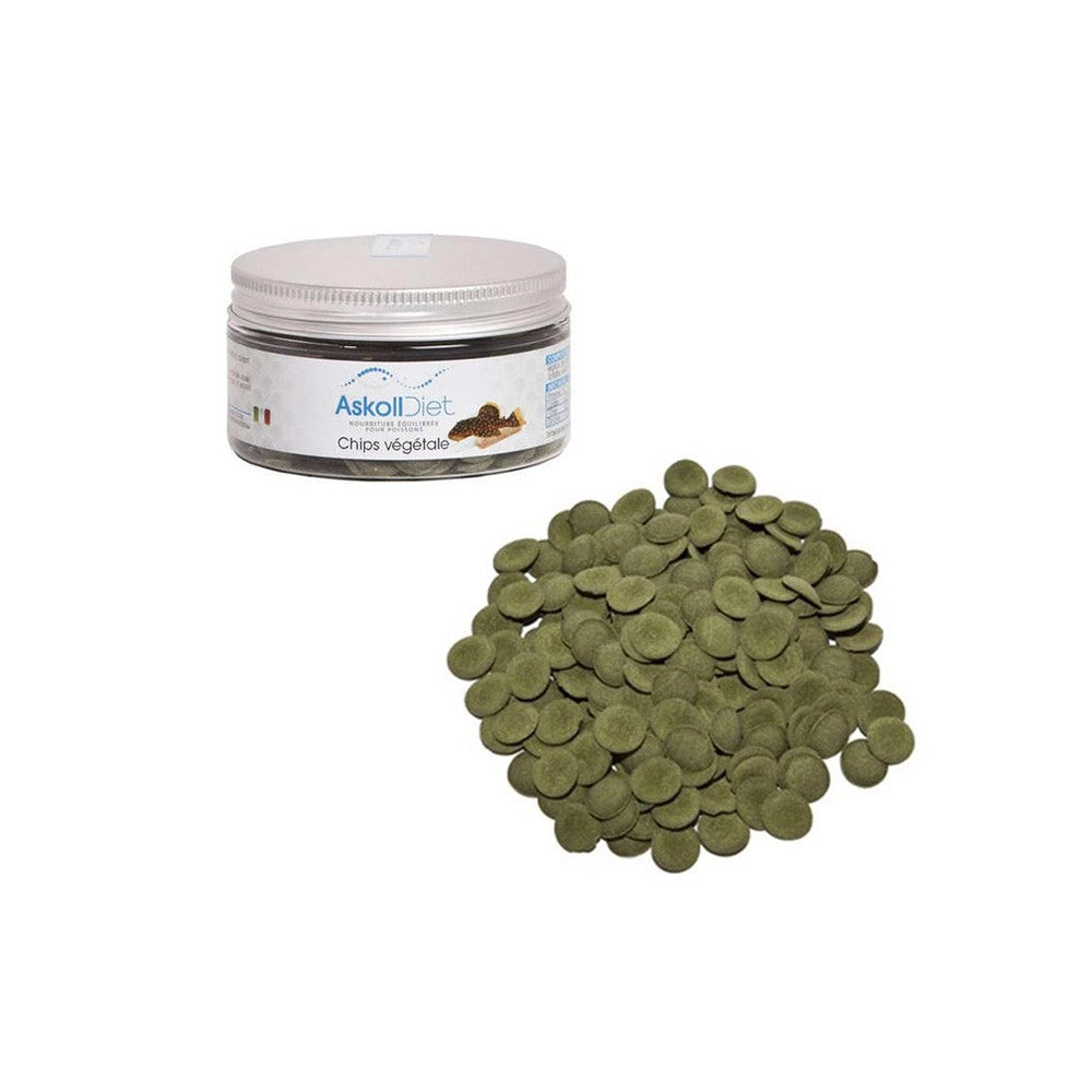 Askoll Diet Chips Vegetali 100ml/50gr - Alimento a base vegetale a rapido affondamento per pesci da fondo