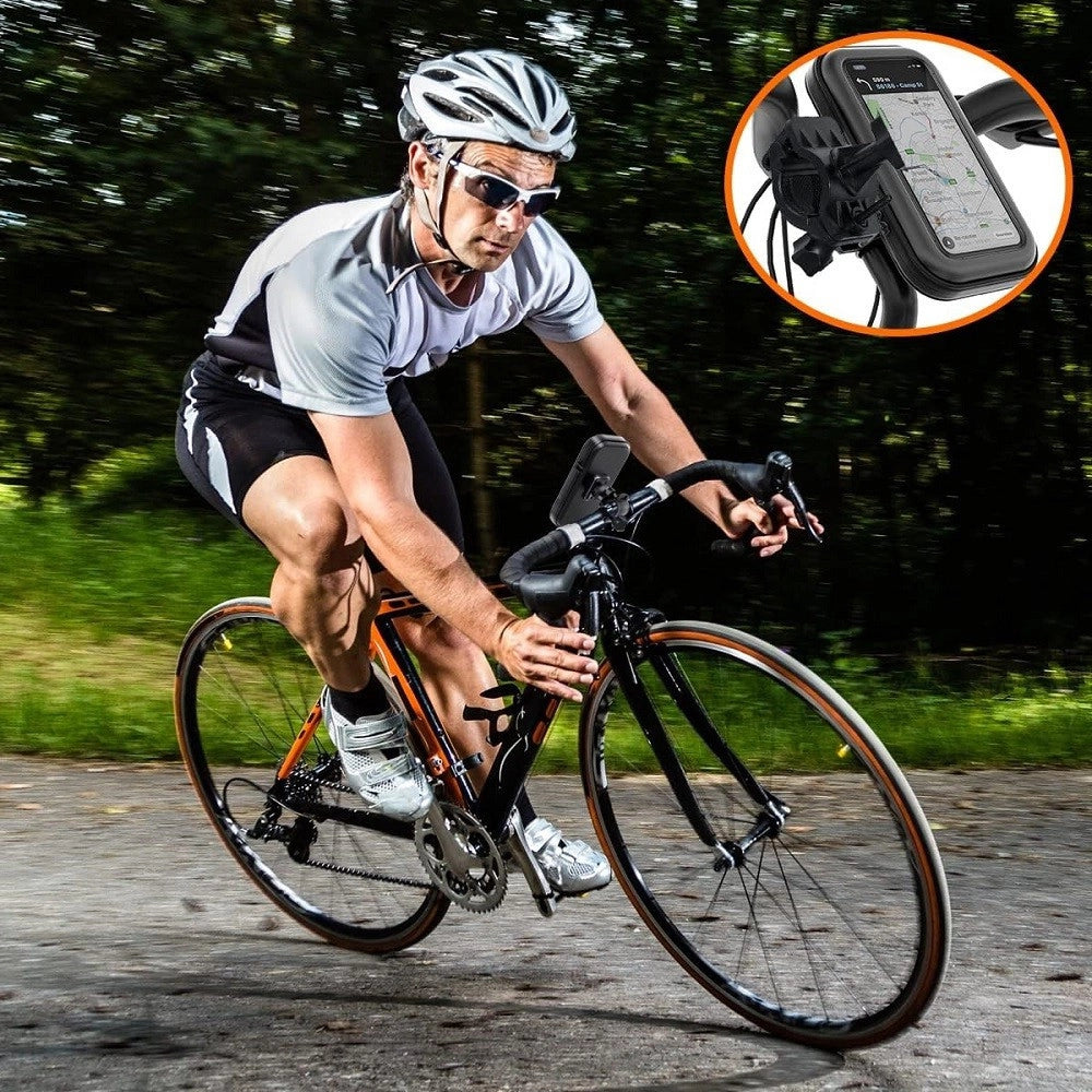 Trade Shop - Supporto Telefono Da 6,3" Per Moto Bici Borsa Mountain Bike Impermeabile Manubrio -