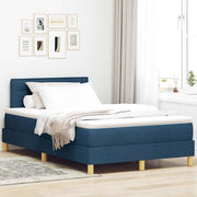 Letto a Sorgente LED con materasso Blu 120 x 190 cm Tessuto