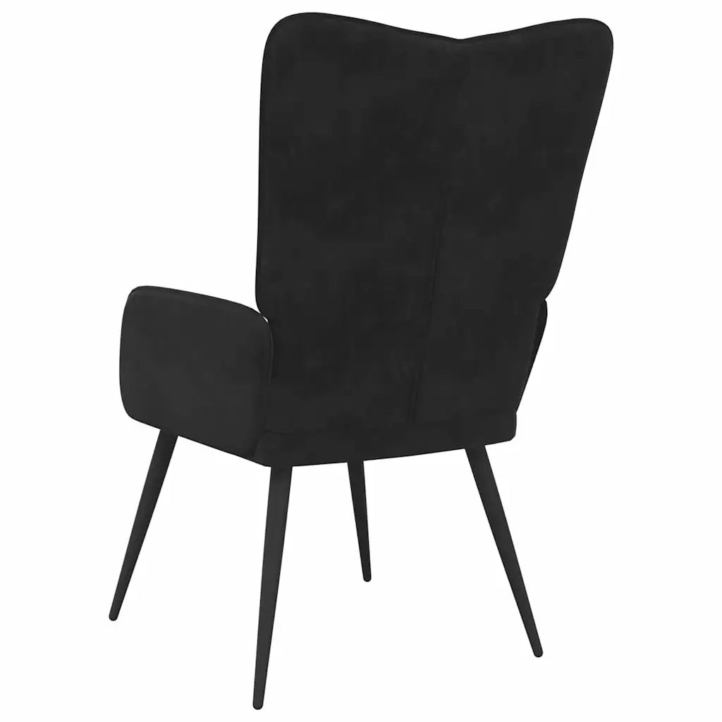 vidaXL Sedia Relax Nera in Velluto