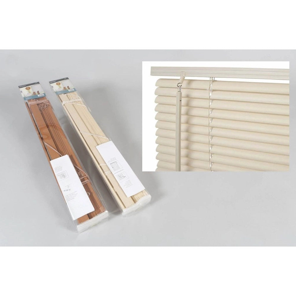 Trade Shop - Set 2pz Tenda Veneziana 60x140cm In Pvc Con Asta Casa Parasole In 2 Colori 011683 -