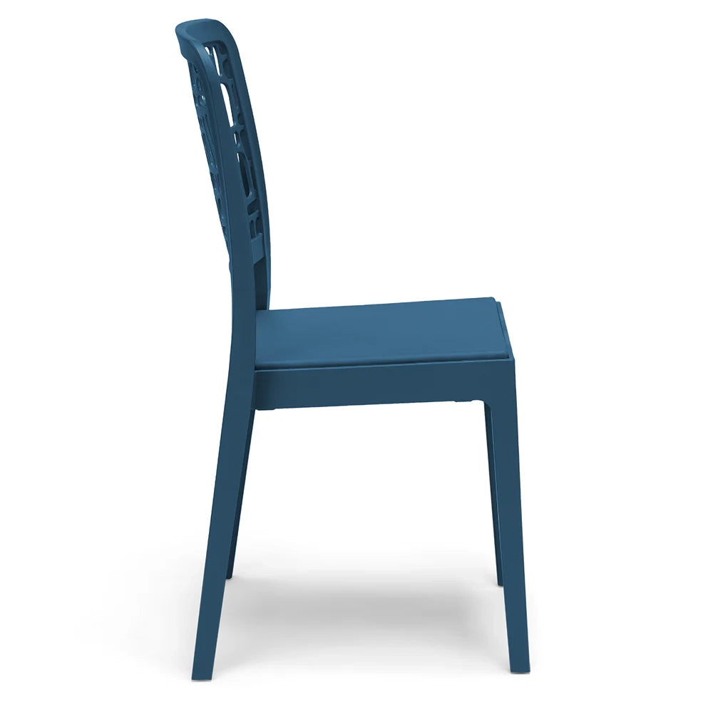 Sedia in polipropilene MEDEA, impilabile, resistente ai raggi UV, design moderno, ideale per sala da pranzo, cucina, sala d’attesa, bar, ristoranti o giardino, colore Petrolio