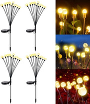 Illuminazione esterna a energia solare - Set di 2 Lampadine a LED IP65 Resistenti all'acqua - Illuminazione esterna per giardino, prato, sentiero, balcone illuminazione esterna a energia solare