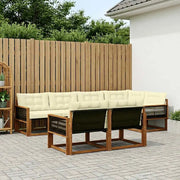 Set di divani da esterno con cuscino 7 pcs Naturale e Crema