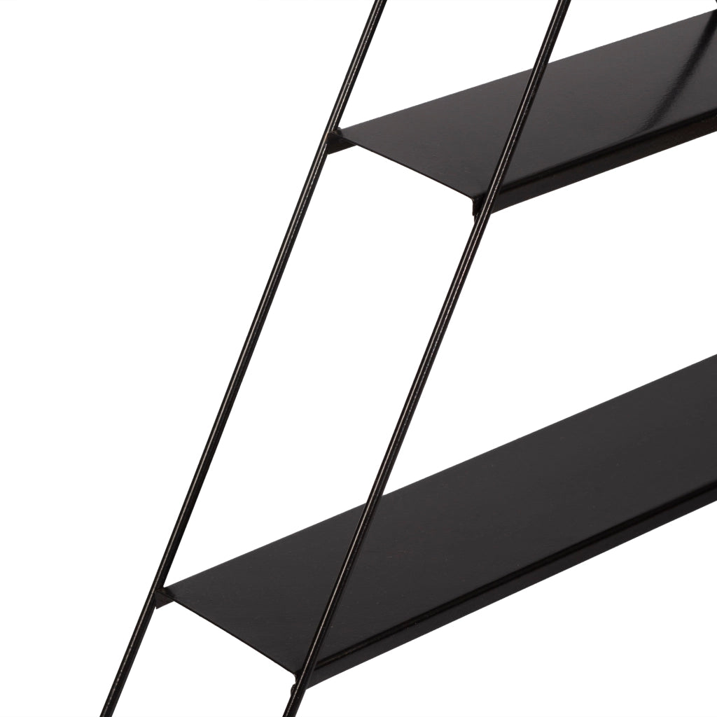 Scaffale Pensile a Forma di Piramide Consolle Triangolare a Muro con 3 Ripiani Mensola da Parete in Metallo 59 x 70 x 9 cm Nero [en.casa]