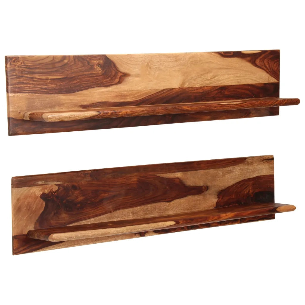 Mensole 2 pz 118x26x20 cm in Legno Massello di Acacia