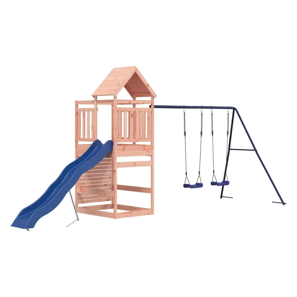 Area giochi all'aperto con altalene scivolo e robuste strutture per arrampicarsi  giochi da giardino 525 x 199 x 249 cm legno massello di abete Douglas 02_0004835