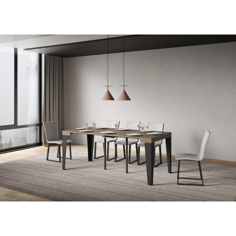 Consolle allungabile 90x40/196 cm Flame Small telaio Antracite - Tortora