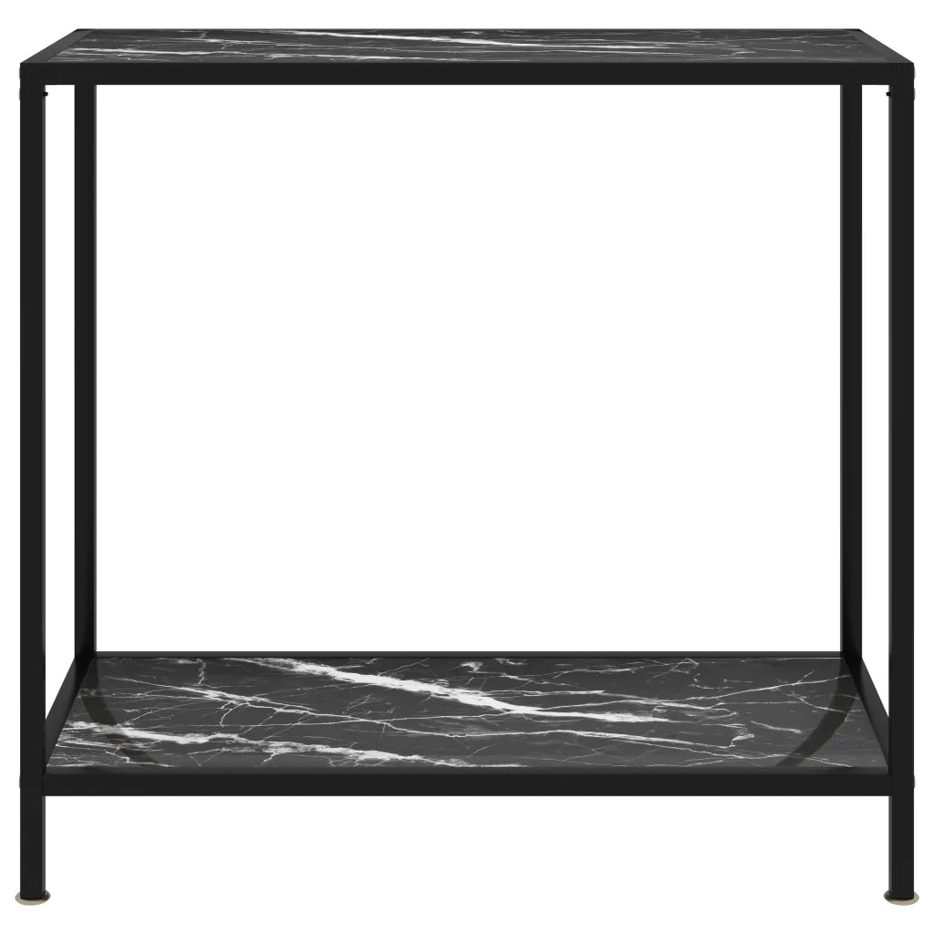 Tavolo Consolle | Tavolo d'Ingresso Nero 80x35x75 cm in Vetro Temperato