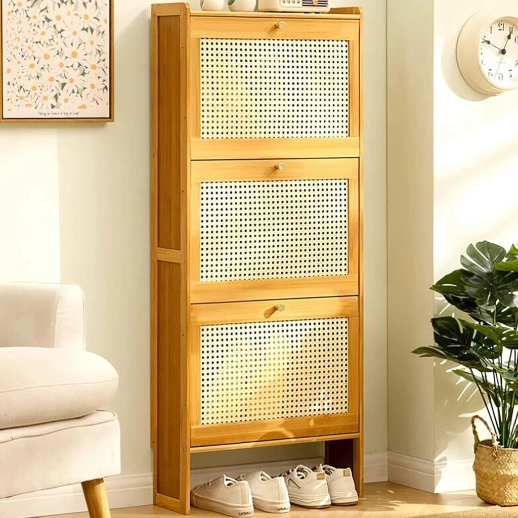 scarpiera Scarpiera Stretta con Ante per Ingresso - Scarpiera Sottile Organizzatore per Piccoli Spazi - Scarpiera Bianca per Corridoio (Dimensioni: 50 cm/19,69 Pollici)
