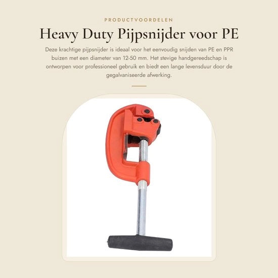 Pijpsnijder Industriale a Mano - Snodo per Tubi in PE/PPR - Materiale in Acciaio - Manuale - Trattato con Zinco - Per Applicazioni Industriali
