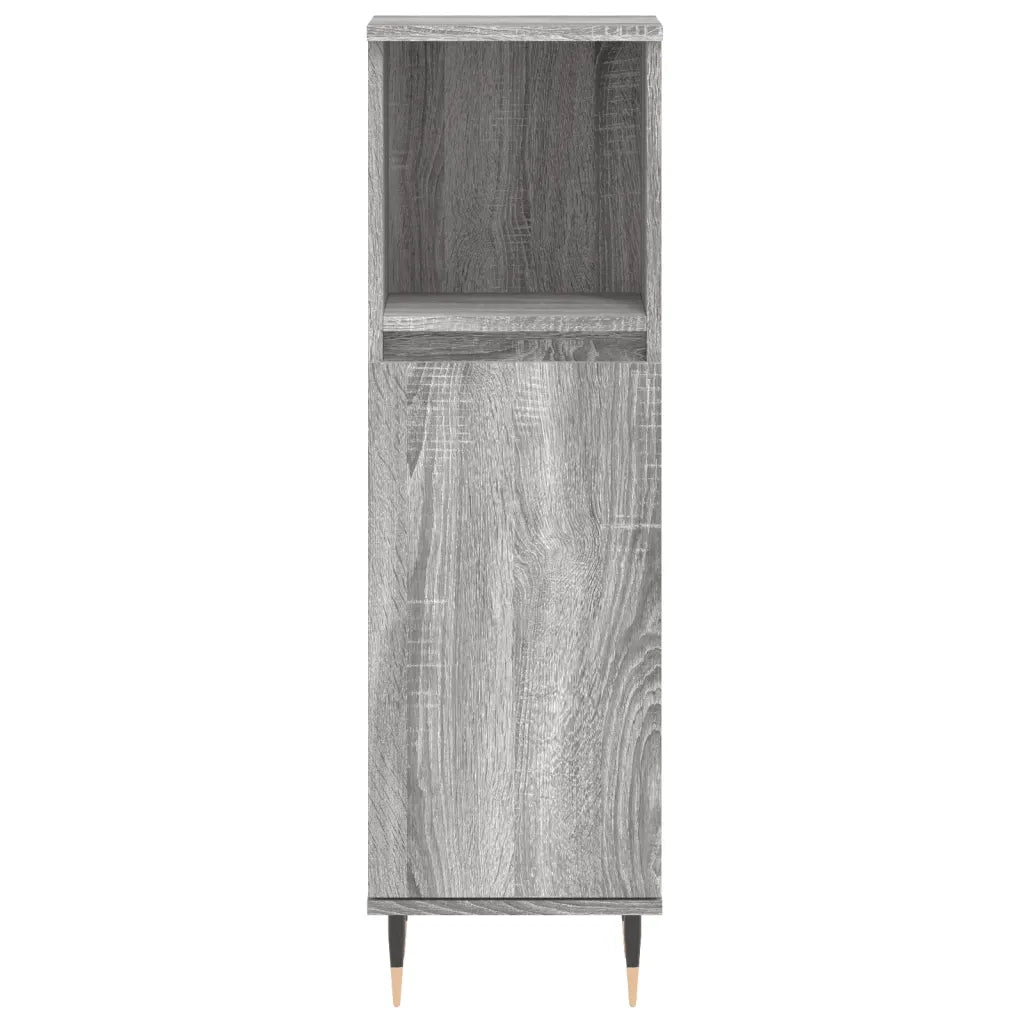Set Mobili da Bagno | Armadio da bagno 3 pz Grigio Sonoma in Legno Multistrato