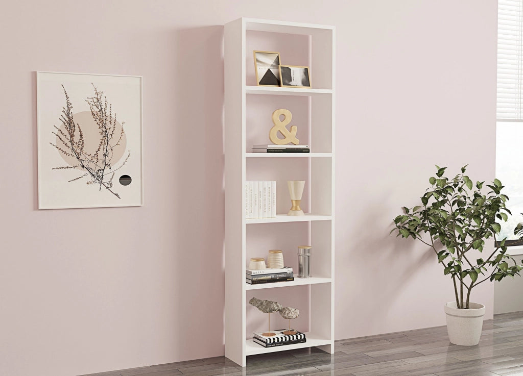 Libreria in legno "New" - 50 x 19 x 160 cm - Bianco